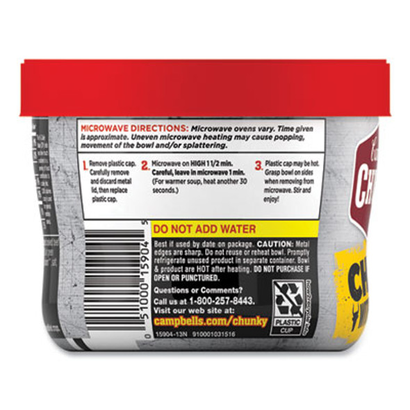 Chunky Chili With Beans, 15.25 Oz Bowl, 8/Carton