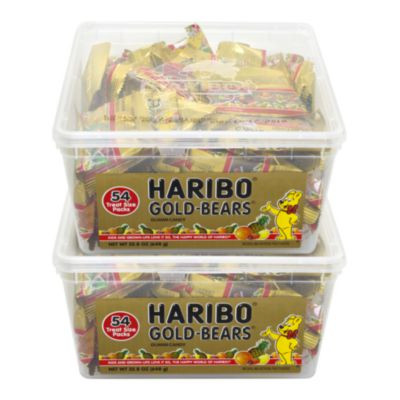 Goldbears Gummi Candy, Assorted Flavors, 0.4 Oz Pouch, 54/Tub, 2 Tubs/Carton