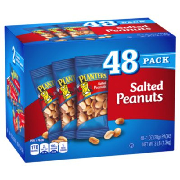 Salted Peanuts, 1 Oz Pouch, 48/Box, 2 Boxes/Carton