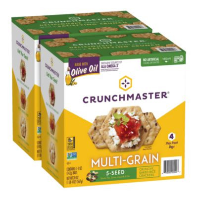 5-Seed Multi-Grain Crunchy Oven Baked Crackers, Original, 5 Oz Bags, 4/Box, 2 Boxes/Carton