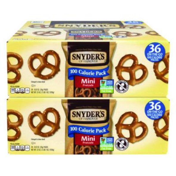 Mini Pretzels. 0.92 Oz Pack, 36 Packs/Box, 2 Boxes/Carton
