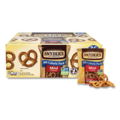 Mini Pretzels. 0.92 Oz Pack, 36 Packs/Box, 2 Boxes/Carton