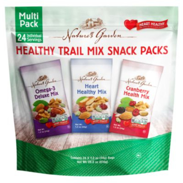 Healthy Trail Mix Snack Packs, Assorted Flavors, 1.2 Oz Pouch, 24/Bag, 2 Bags/Carton