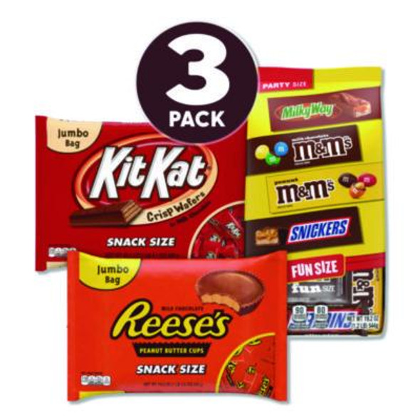 Chocolate Assortment, Assorted Fun And Snack Sizes, 3 Bags/Pack
