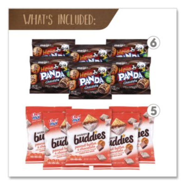 Peanut Butter And Chocolate Dessert Box, Peanut Butter Chocolate, 24 Assorted Snacks/Box