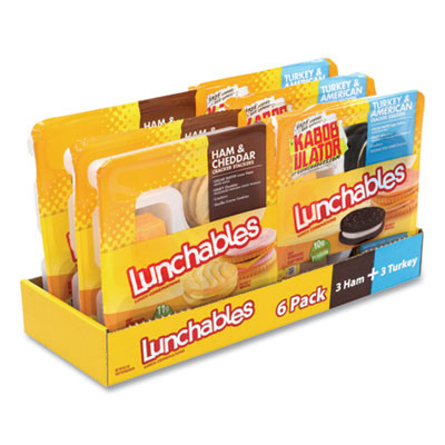 Lunchables Variety Pack, Turkey/American And Ham/Cheddar, 6/Carton
