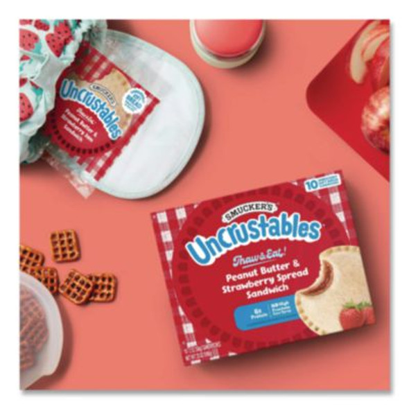 Uncrustables Peanut Butter And Strawberry Jam, 2 Oz, 10/Box, 2 Boxes/Carton