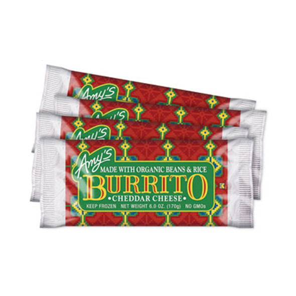 Cheddar Cheese, Bean And Rice Burrito, 6 Oz Pouch, 4/Carton