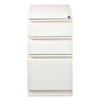 Full-Width Pull 20 Deep Mobile Pedestal File, 3-Drawer: Box/Box/File, Letter, White, 15 x 19.88 x 27.75