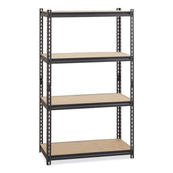 Iron Horse 2300 Rivet Shelving, Four-Shelf, 36w x 18d x 60h, Black