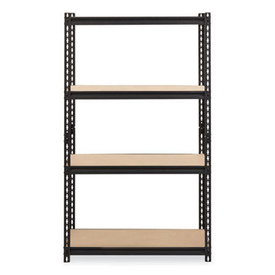 Iron Horse 2300 Rivet Shelving, Four-Shelf, 36w x 18d x 60h, Black