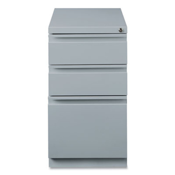 Full-Width Pull 20 Deep Mobile Pedestal File, 3-Drawer: Box/Box/File, Letter, Platinum, 15 x 19.88 x 27.75