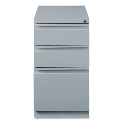Full-Width Pull 20 Deep Mobile Pedestal File, 3-Drawer: Box/Box/File, Letter, Platinum, 15 x 19.88 x 27.75