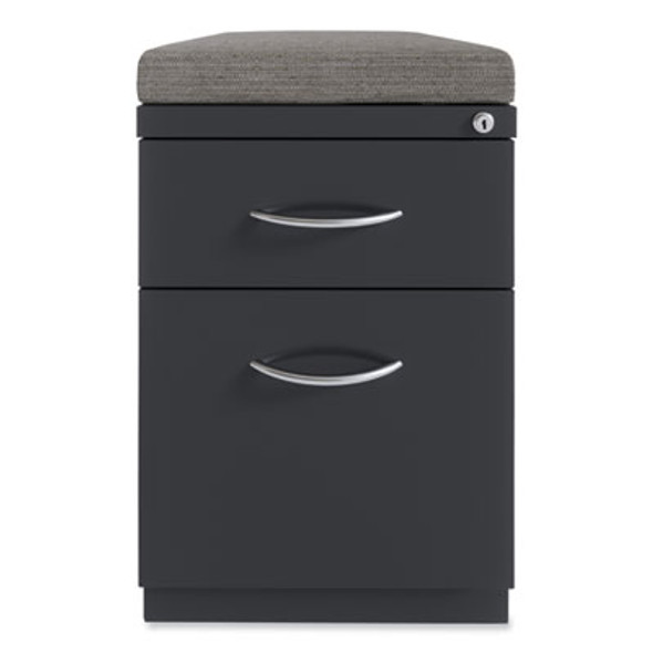 Arch Pull 20 Deep Mobile Pedestal File, 2-Drawer: Box/File, Letter, Charcoal, 15 x 19.88 x 23.75