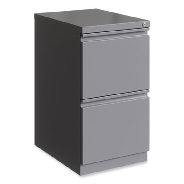 Full-Width Pull 20 Deep Mobile Pedestal File, 2-Drawer: File/File, Letter, Arctic Silver, 15 x 19.88 x 27.75