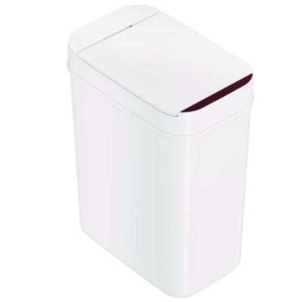 Plastic Sensor Trash Can, 3 Gal, Plastic, White