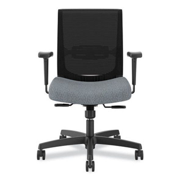 Convergence Mid-Back Task Chair, Supports Up To 275 Lb, 16.5" To 21" Seat Height, Basalt Seat, Black Back, Black Frame