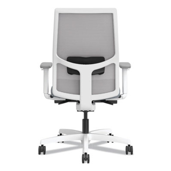 Ignition 2.0 4-Way Stretch Mid-Back Mesh Task Chair, Black Adjustable Lumbar Support, Basalt Seat, Fog Back, White Base