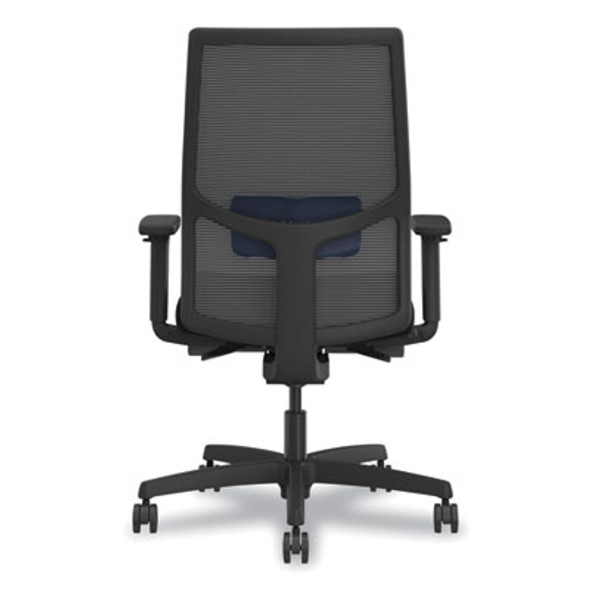 Ignition 2.0 4-Way Stretch Mid-Back Mesh Task Chair, Navy Blue Adjustable Lumbar Support, Black
