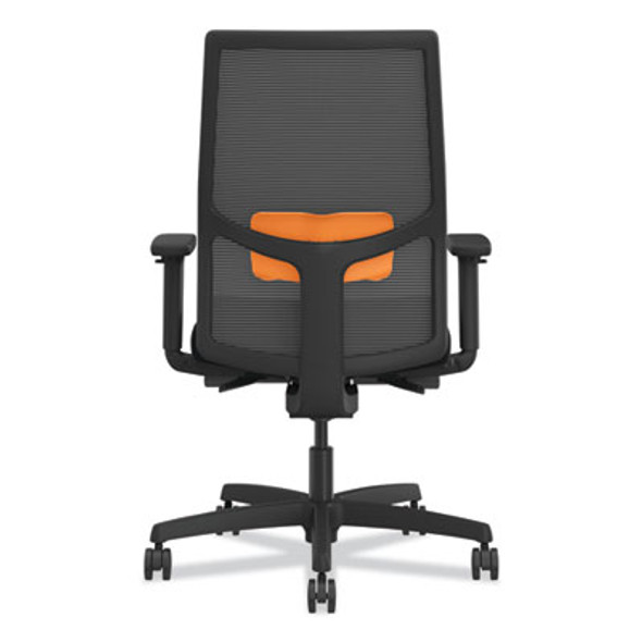 Ignition 2.0 4-Way Stretch Mid-Back Mesh Task Chair, Orange Adjustable Lumbar Support, Black
