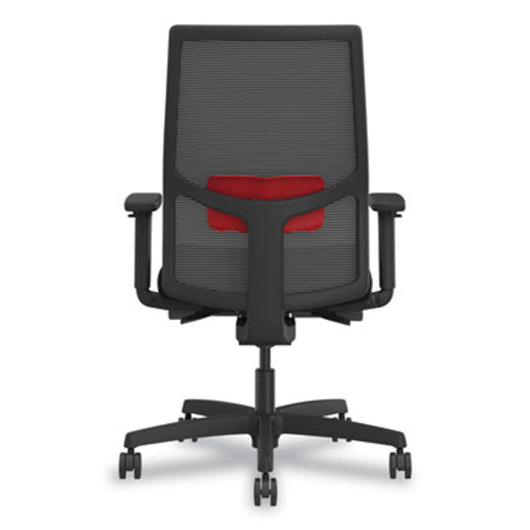 Ignition 2.0 4-Way Stretch Mid-Back Mesh Task Chair, Red Adjustable Lumbar Support, Black