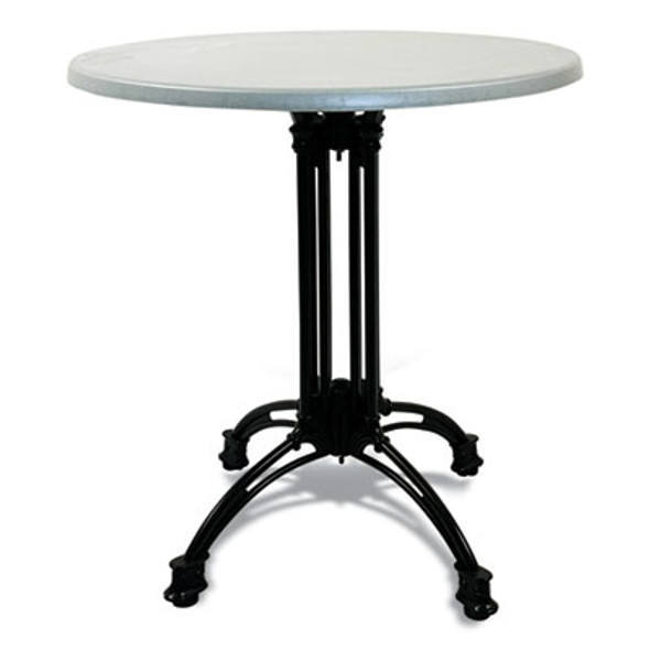 Topalit Tables, Round, 36" Dia x 29"h, Silver Top, Black Iron Base/Legs