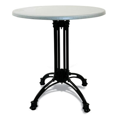 Topalit Tables, Round, 36" Dia x 29"h, Silver Top, Black Iron Base/Legs