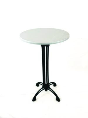Topalit Tables, Round, 24" Dia x 42"h, Silver Top, Black Aluminum Base/Legs