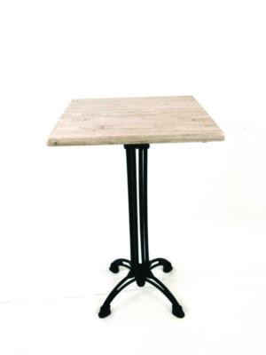 Topalit Tables, Square, 32 x 32 x 42, Washington Pine Top, Black Aluminum Base/Legs