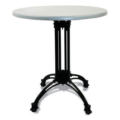 Topalit Tables, Round, 36" Dia x 29"h, Silver Top, Black Aluminum Base/Legs