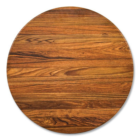 Topalit Tables, Round, 36" Dia x 29"h, Teak Top, Black Aluminum Base/Legs
