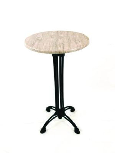 Topalit Tables, Round, 24" Dia x 44"h, Washington Pine Top, Black Iron Base/Legs