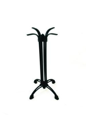 Topalit Tables, Round, 24" Dia x 44"h, Teak Top, Black Iron Base/Legs