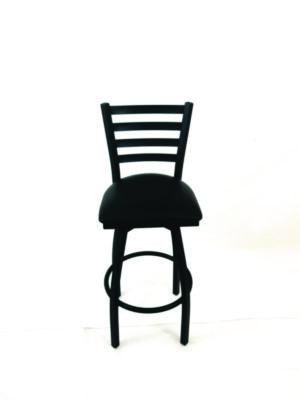 Boggs Series Barstool, Supports Up To 300 Lb, 30.5" Seat Height, Black Seat, Black Back, Black Base
