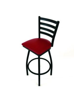 Boggs Series Barstool, Supports Up To 300 Lb, 30.5" Seat Height, Burgundy Seat, Black Back, Black Base