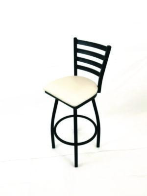 Boggs Series Barstool, Supports Up To 300 Lb, 30.5" Seat Height, Cream Seat, Black Back, Black Base