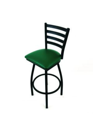 Boggs Series Barstool, Supports Up To 300 Lb, 30.5" Seat Height, Green Seat, Black Back, Black Base