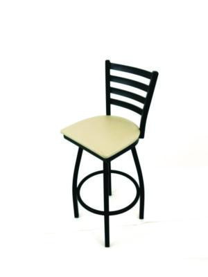 Boggs Series Barstool, Supports Up To 300 Lb, 30.5" Seat Height, Taupe Seat, Black Back, Black Base