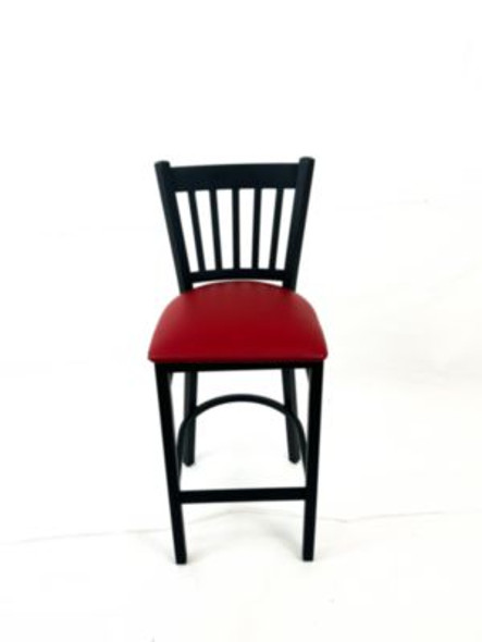 Cobra Series Barstool, Supports Up To 300 Lb, 28.5" Seat Height, Burgundy Seat, Black Back, Black Base