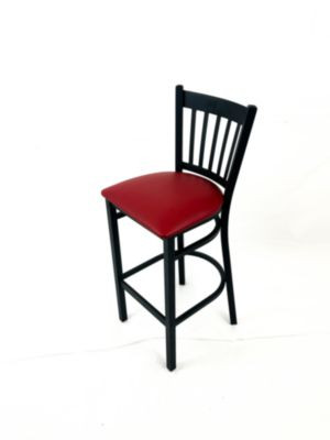 Cobra Series Barstool, Supports Up To 300 Lb, 28.5" Seat Height, Burgundy Seat, Black Back, Black Base
