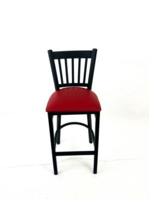 Cobra Series Barstool, Supports Up To 300 Lb, 28.5" Seat Height, Burgundy Seat, Black Back, Black Base