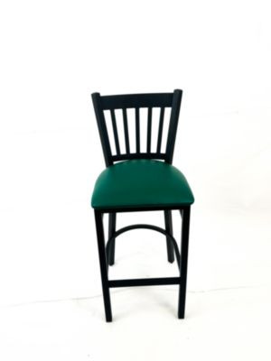 Cobra Series Barstool, Supports Up To 300 Lbs, 28.5" Seat Height, Green Seat, Black Back, Black Base