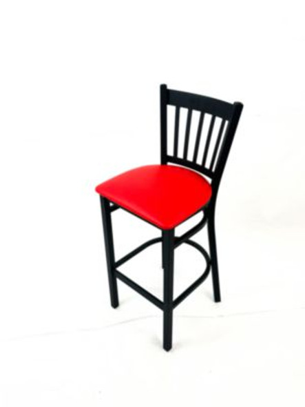 Cobra Series Barstool, Supports Up To 300 Lb, 28.5" Seat Height, Red Seat, Black Back, Black Base