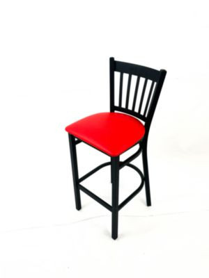 Cobra Series Barstool, Supports Up To 300 Lb, 28.5" Seat Height, Red Seat, Black Back, Black Base
