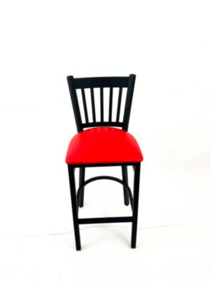Cobra Series Barstool, Supports Up To 300 Lb, 28.5" Seat Height, Red Seat, Black Back, Black Base