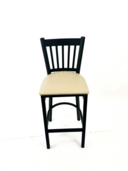 Cobra Series Barstool, Supports Up To 300 Lb, 28.5" Seat Height, Taupe Seat, Black Back, Black Base