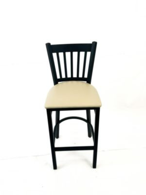 Cobra Series Barstool, Supports Up To 300 Lb, 28.5" Seat Height, Taupe Seat, Black Back, Black Base