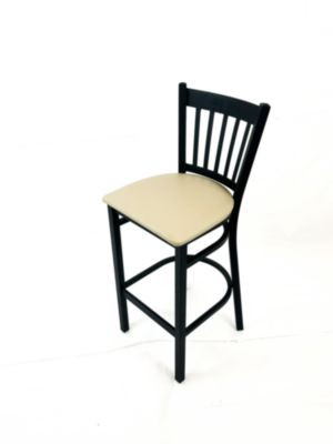 Cobra Series Barstool, Supports Up To 300 Lb, 28.5" Seat Height, Taupe Seat, Black Back, Black Base