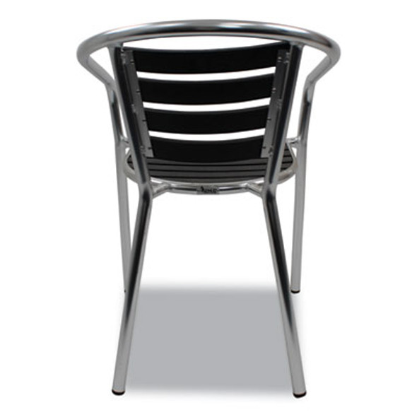 Pinzon Series Chairs, Support Up To 300 Lb, 18" Seat Height, Black/Silver Seat, Black/Silver Back, Silver Base