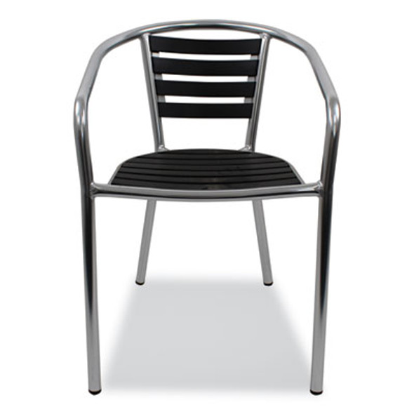 Pinzon Series Chairs, Support Up To 300 Lb, 18" Seat Height, Black/Silver Seat, Black/Silver Back, Silver Base